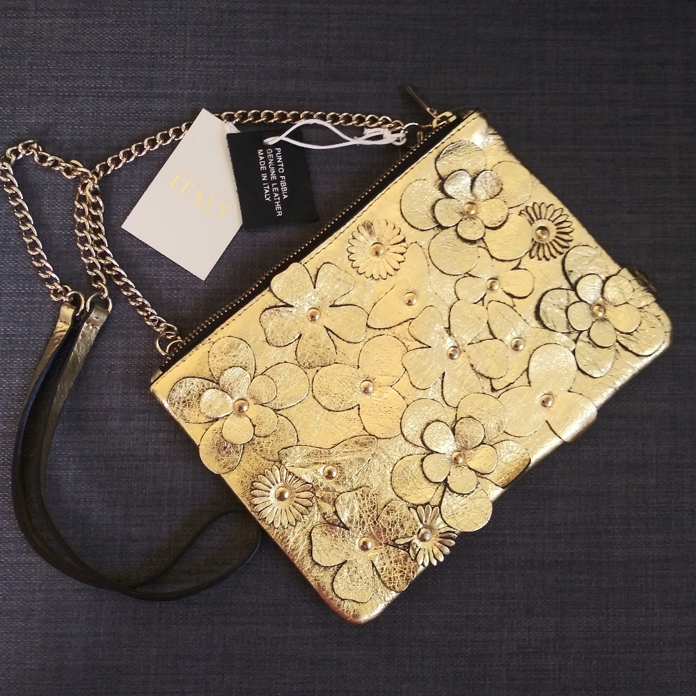 NWT PUNTO FIBBIA CROSSBODY SHOULDER BAG GENUINE LEATHER